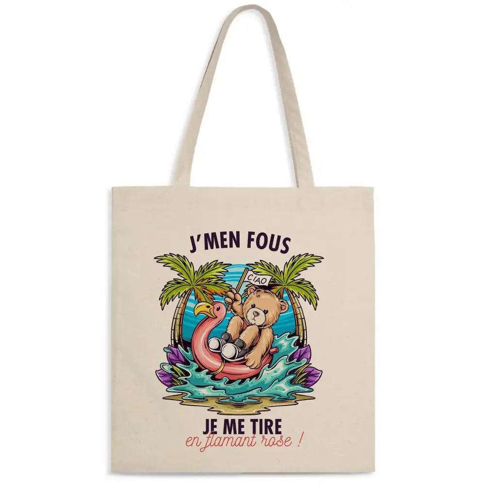 Totebag Je me tire en flamant rose