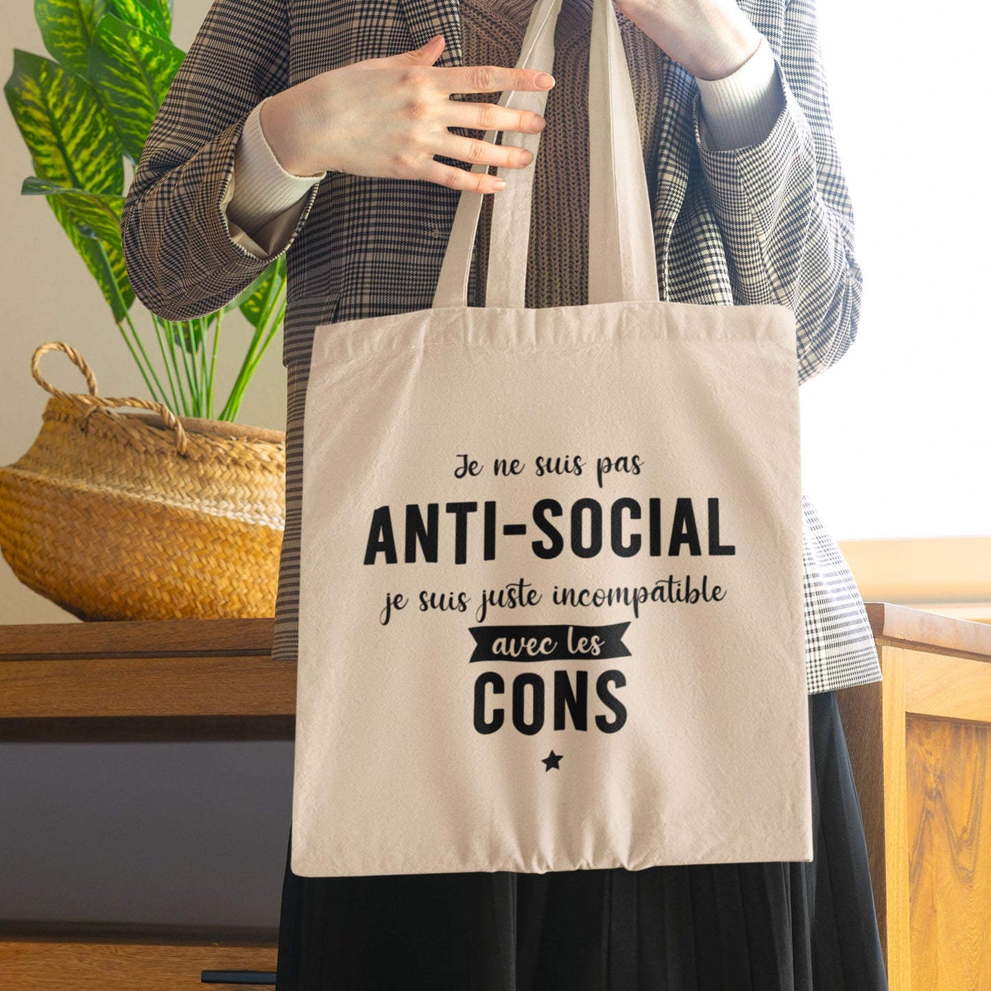 Totebag Je ne suis pas anti-social