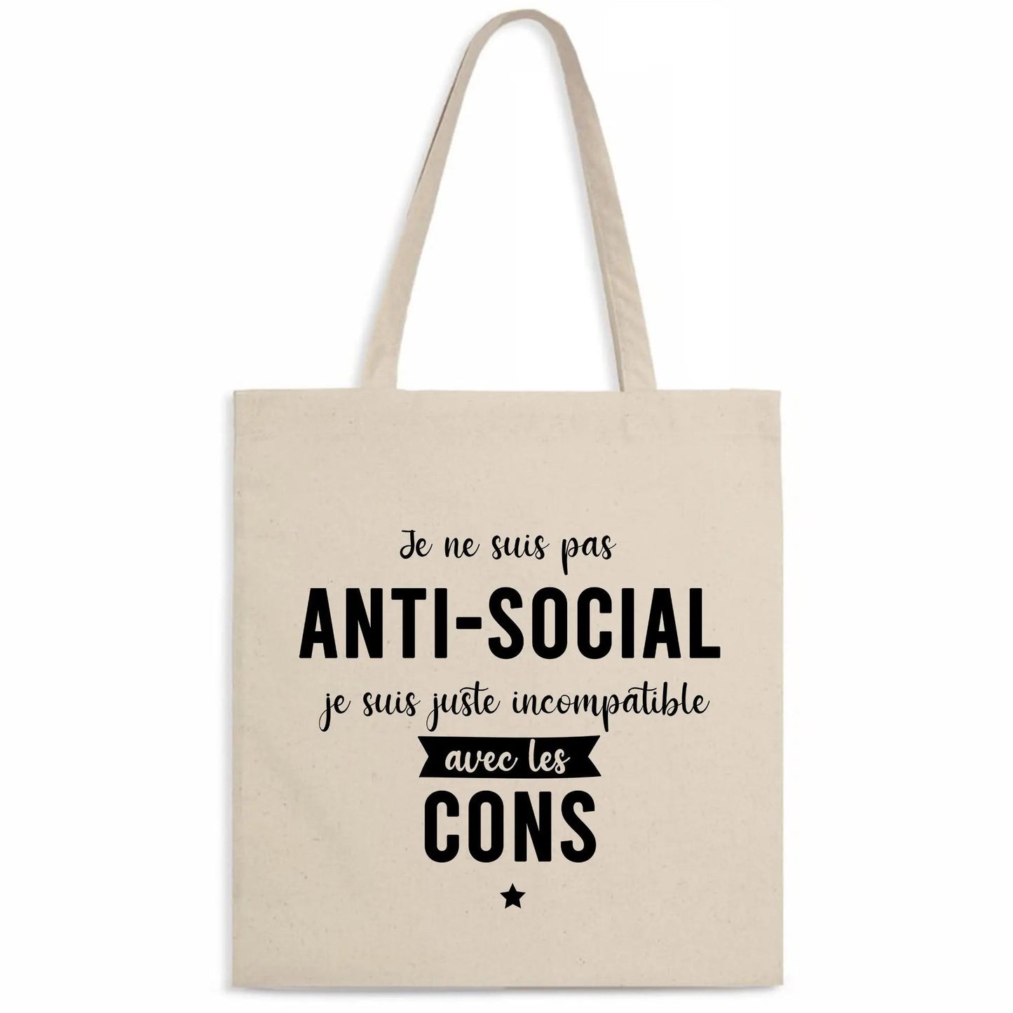 Totebag Je ne suis pas anti-social