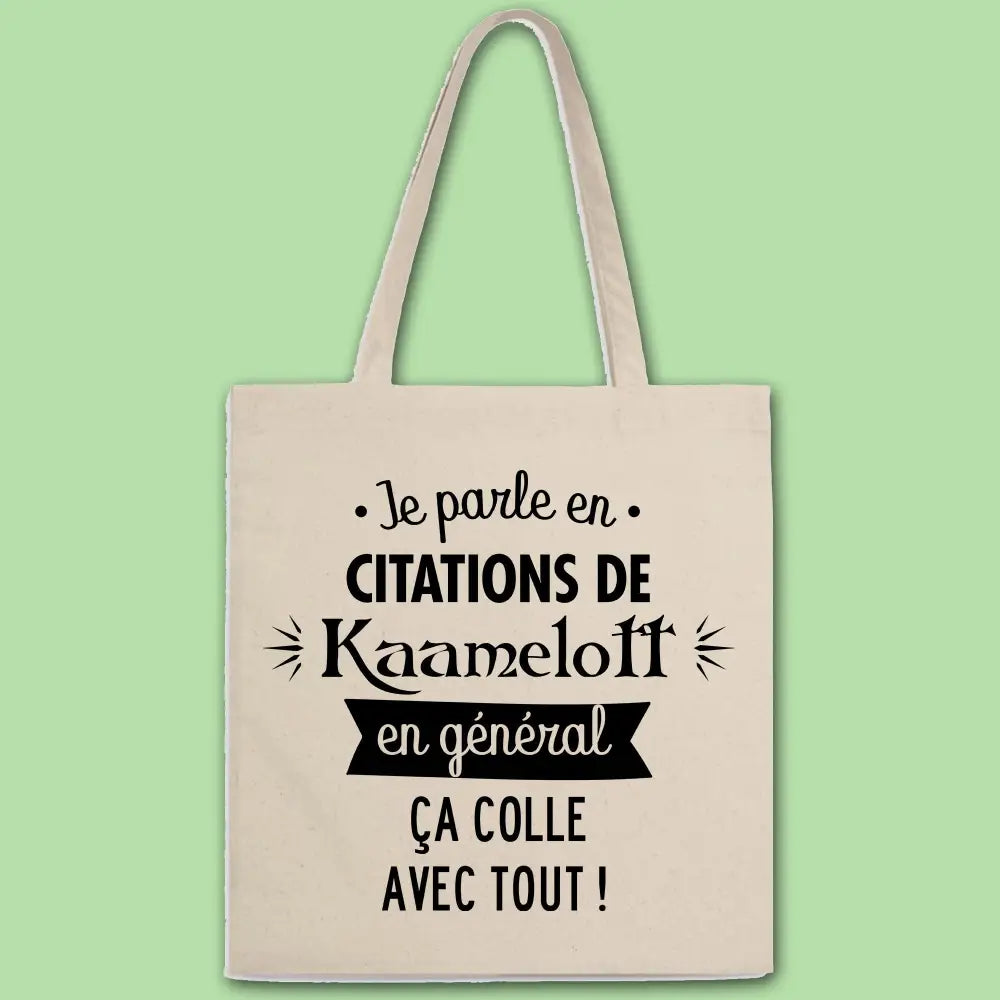 Totebag Je parle en citations de Kaamelott