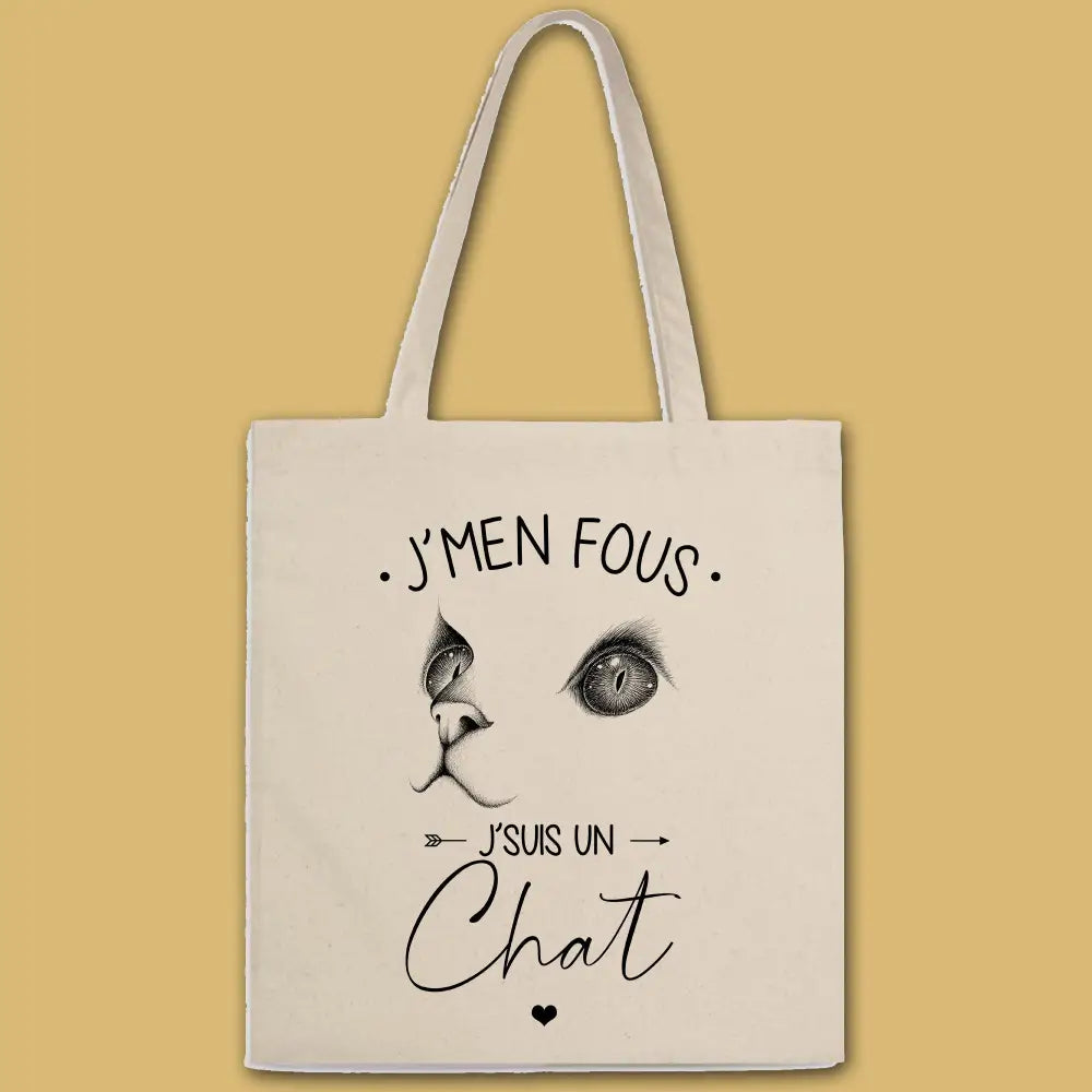 Totebag J'men fous j'suis un chat