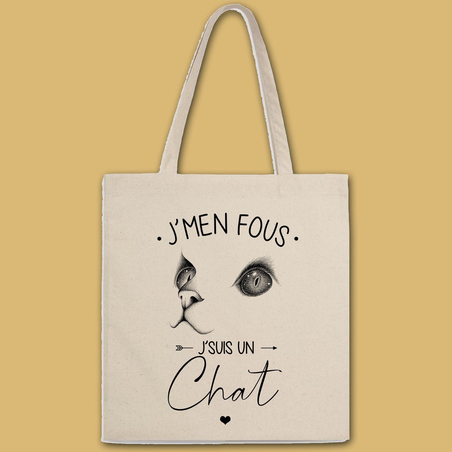 Totebag J'men fous j'suis un chat