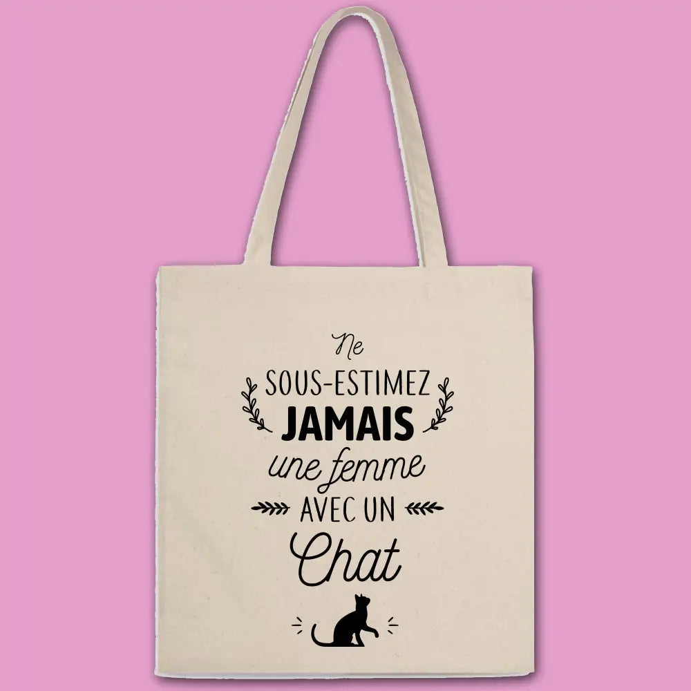 Totebag Une femme avec un chat