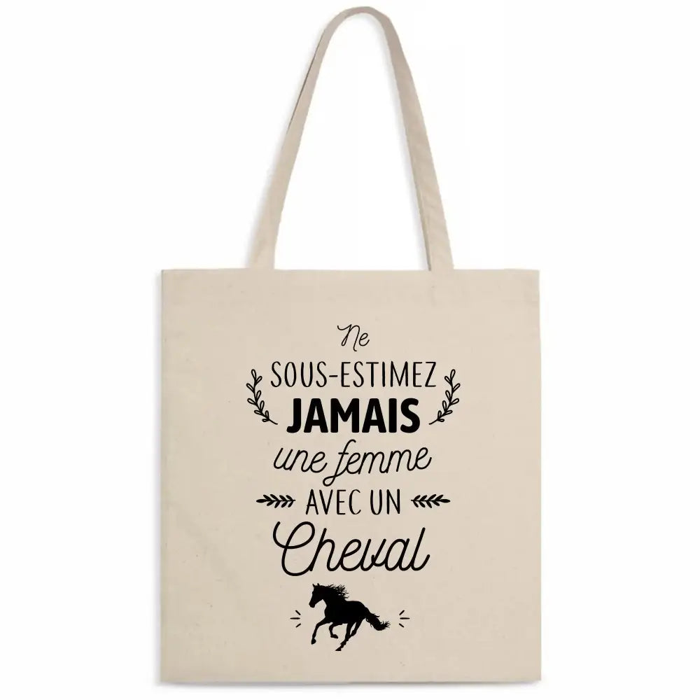Totebag Une femme avec un cheval T-Pop