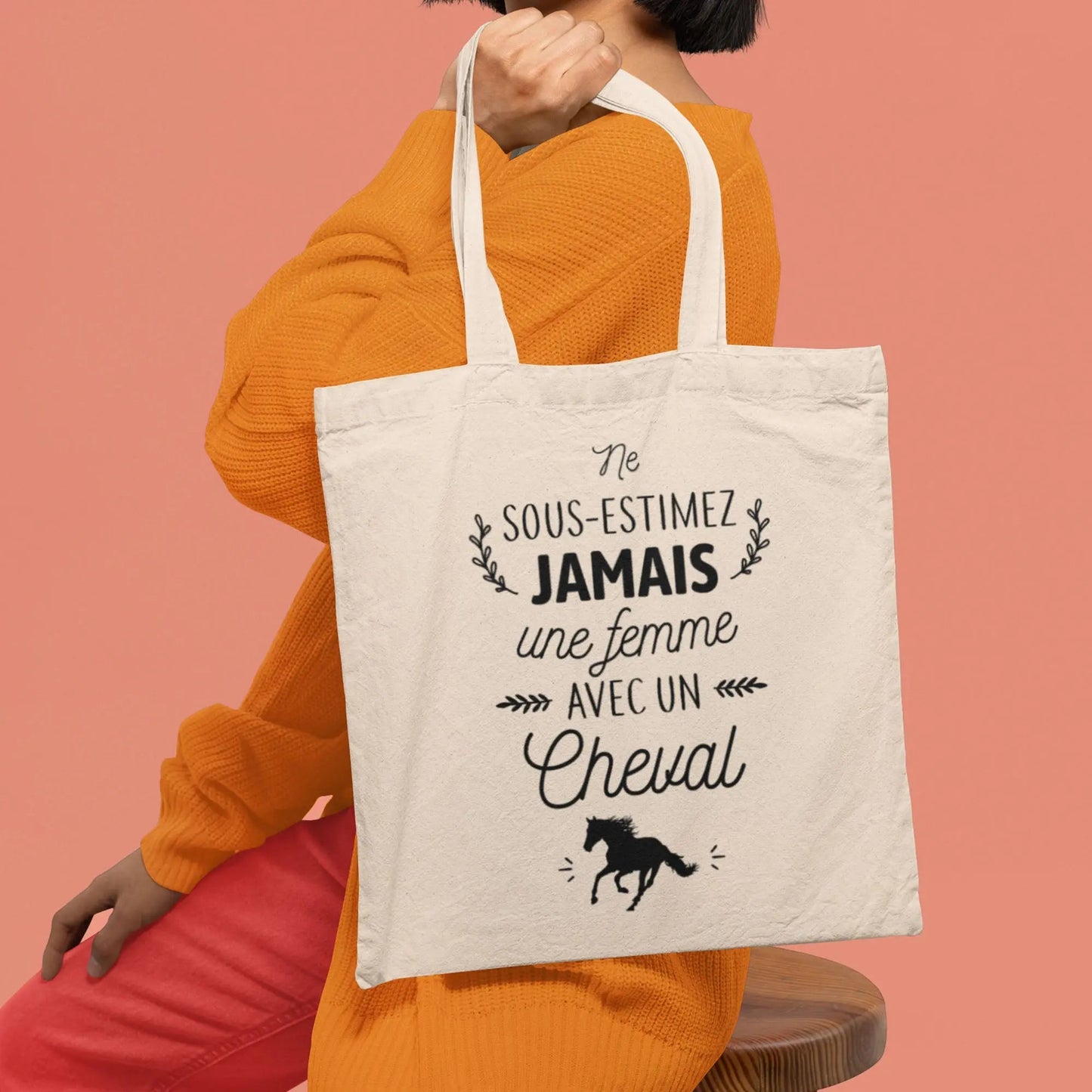 Totebag Une femme avec un cheval