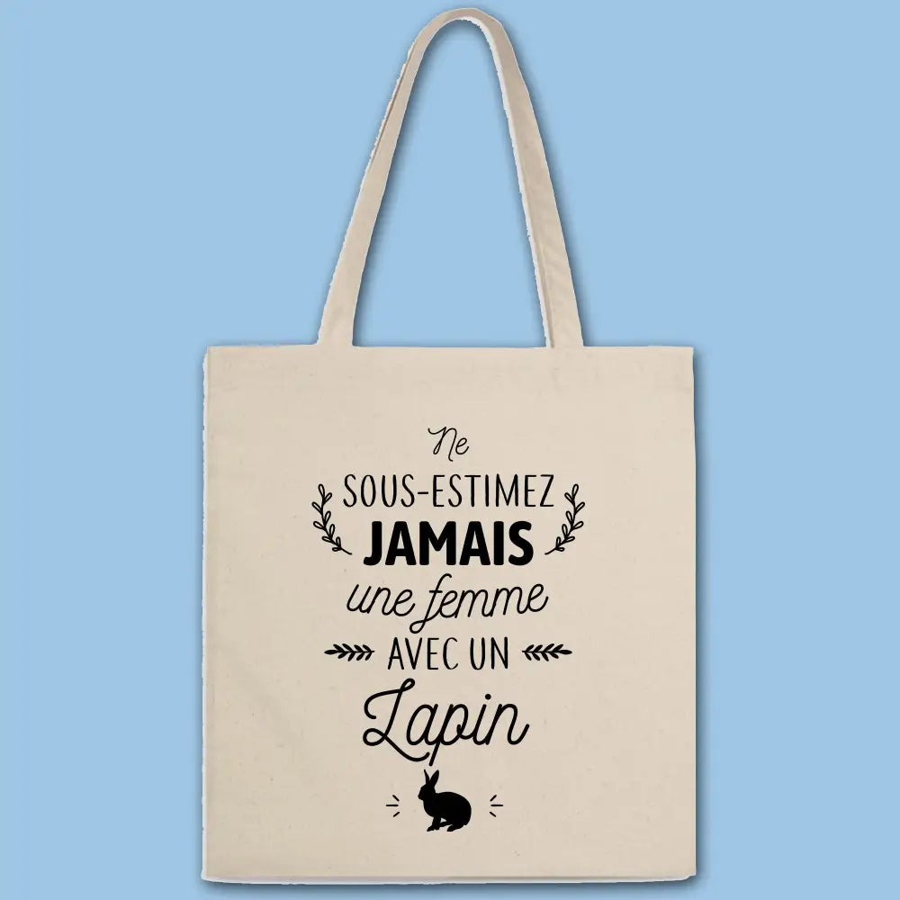 Totebag Une femme avec un lapin