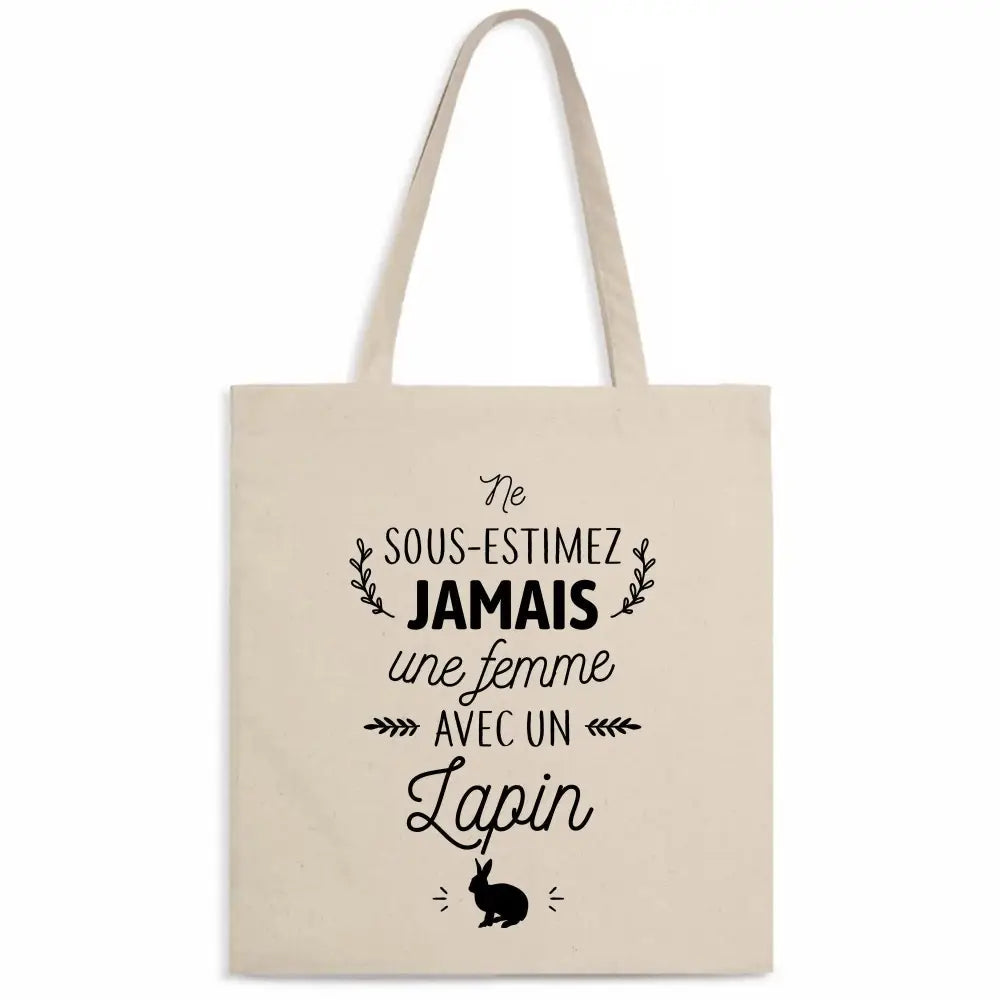 Totebag Une femme avec un lapin