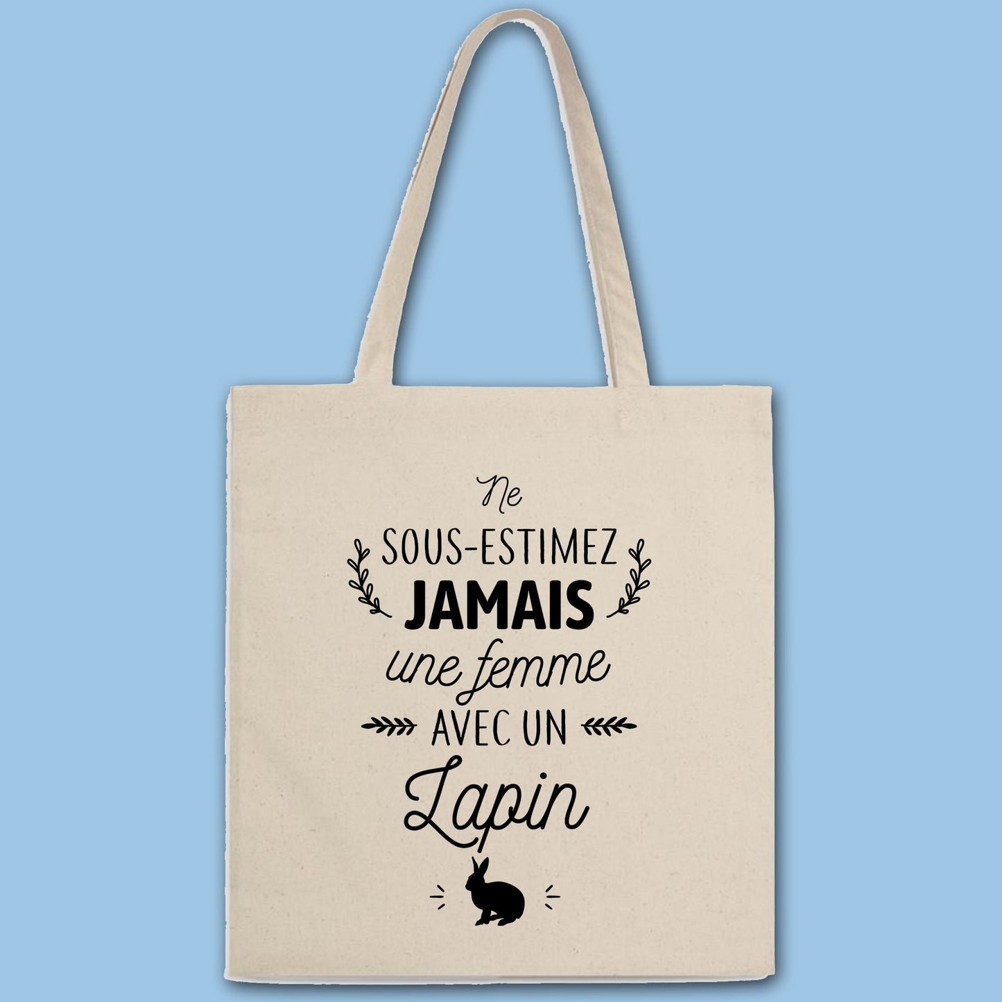 Totebag Une femme avec un lapin