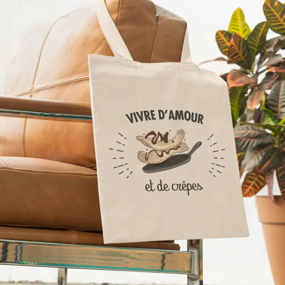 Totebag Vivre d'amour et de crêpes