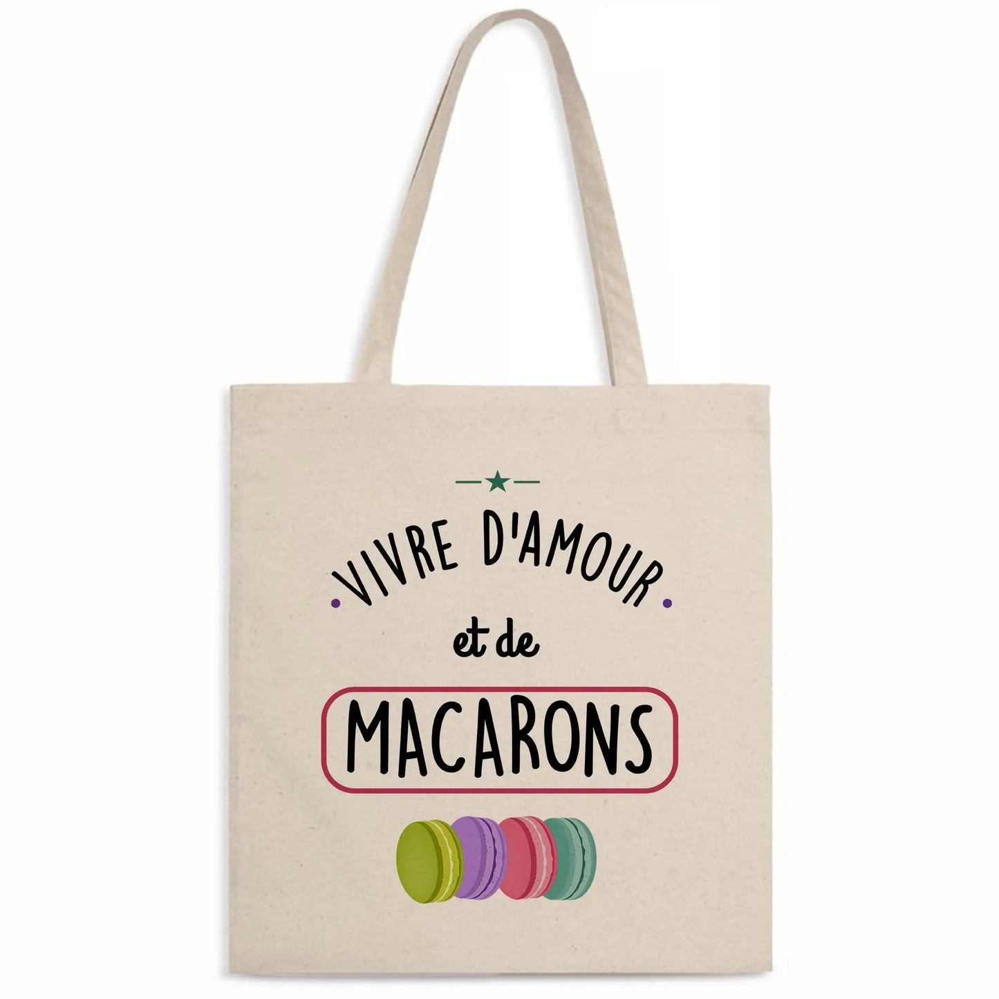 Totebag Vivre d'amour et de macarons