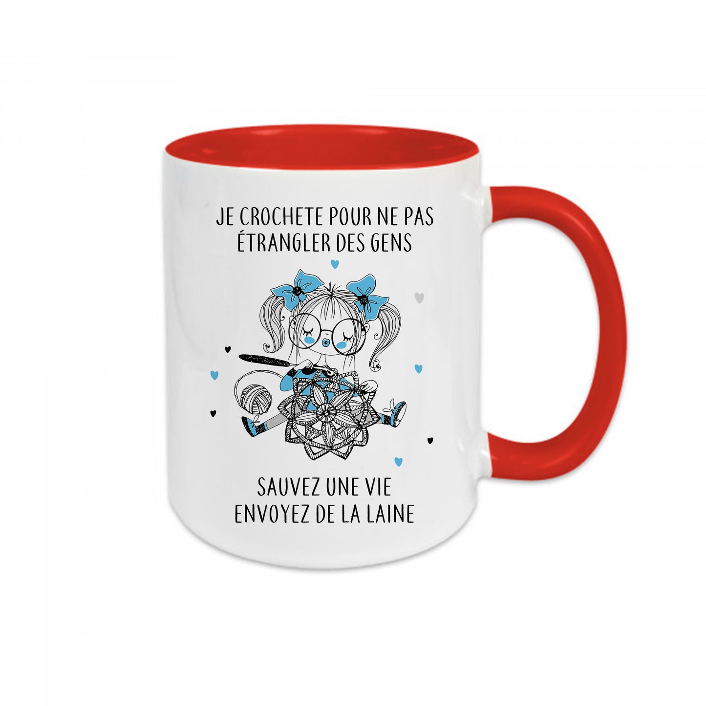 Mug céramique Je crochette pour ne pas étrangler des gens