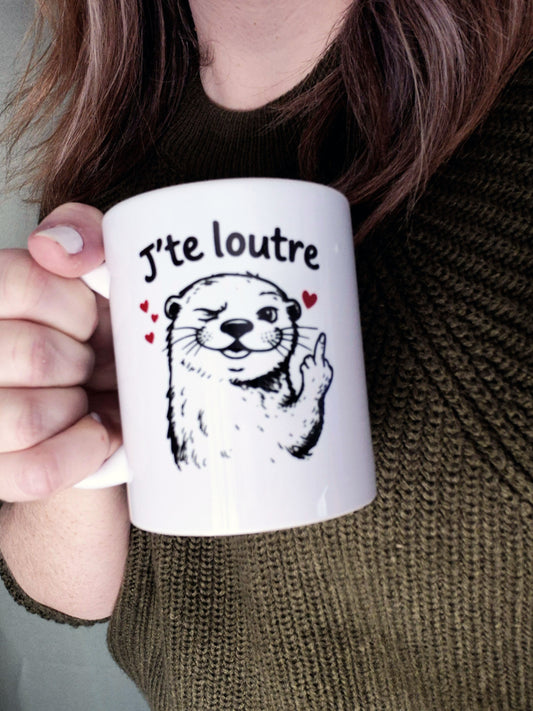 Mug céramique J'te loutre