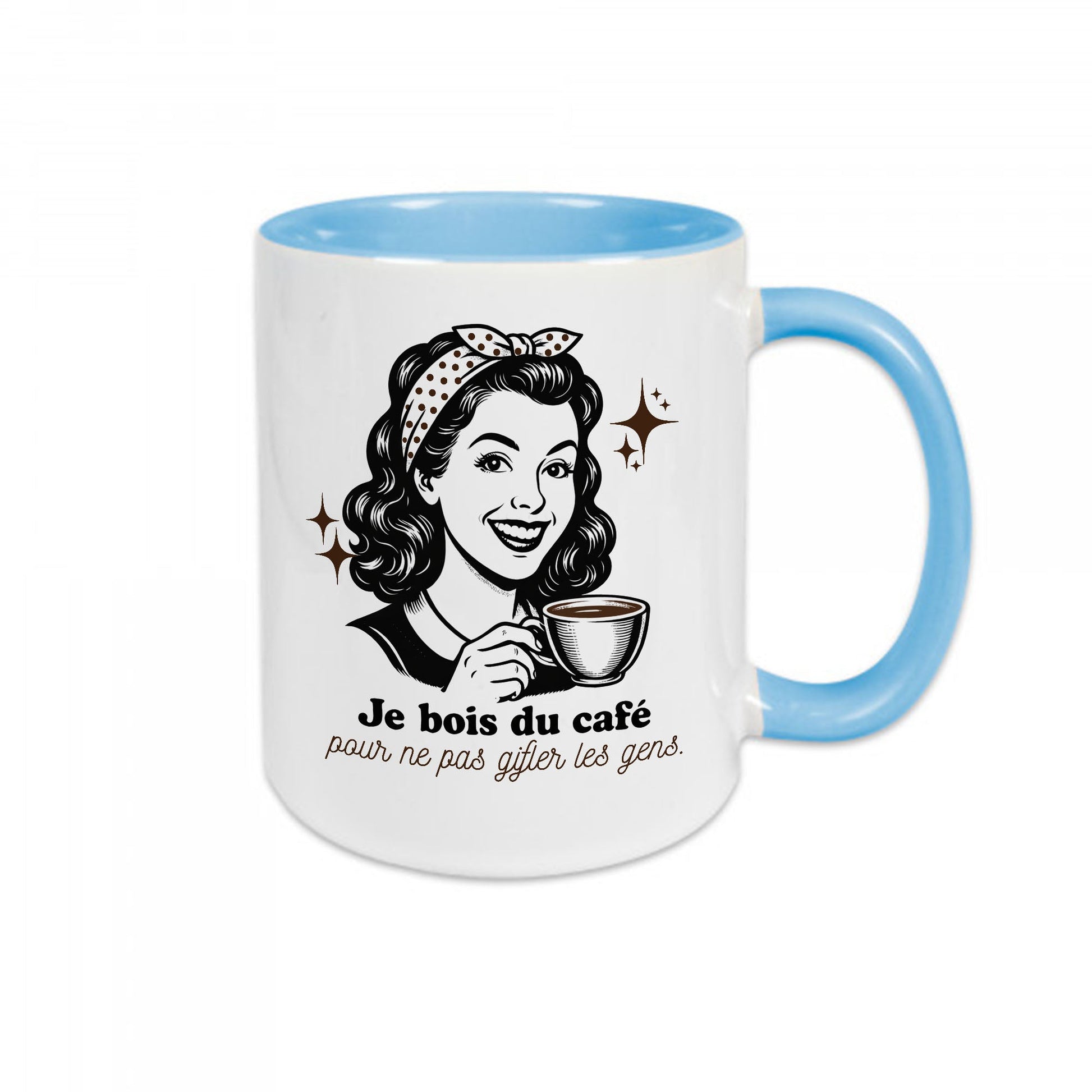 Mug céramique Je bois du café pour ne pas gifler les gens Encre et Créations
