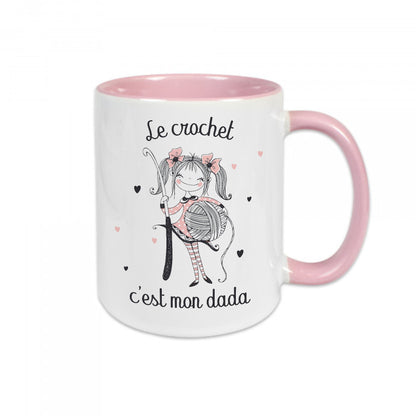 Mug céramique Le crochet c'est mon dada Encre et Créations
