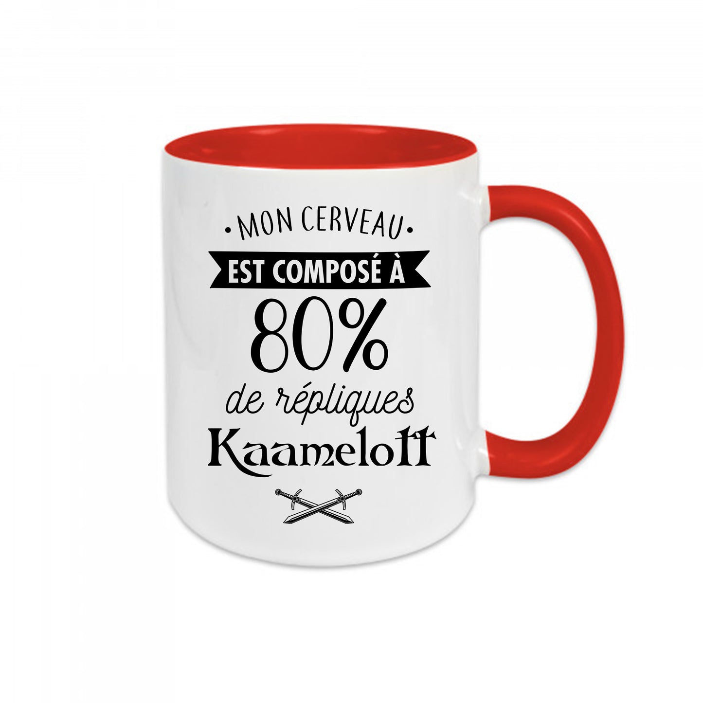 Mug céramique Mon cerveau est composé à 80% de répliques Kaamelott