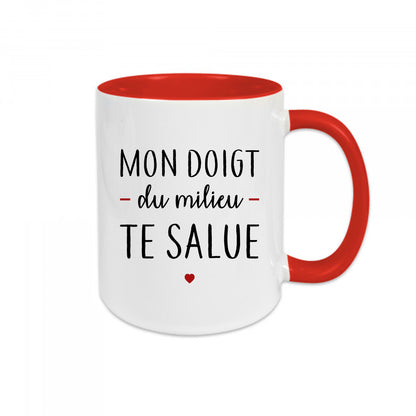 Mug céramique Mon doigt du milieu te salue