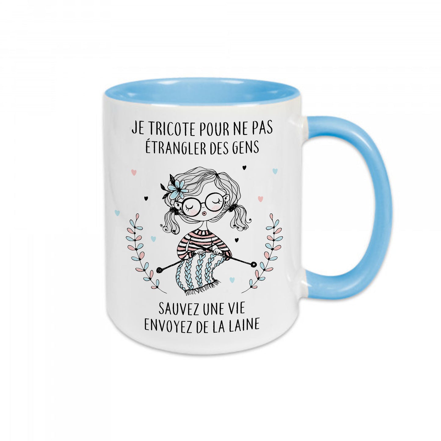 Mug céramique Je tricote pour ne pas étrangler des gens