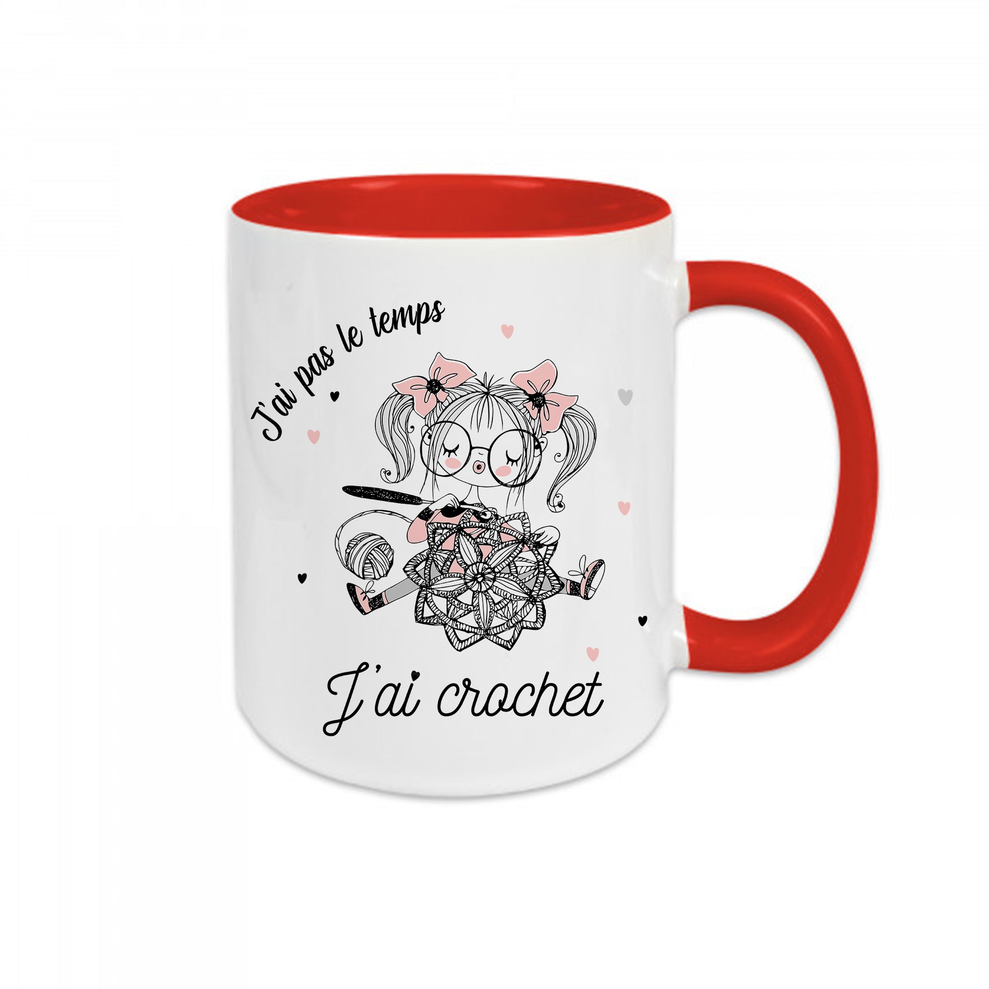 Mug céramique J'ai pas le temps j'ai crochet
