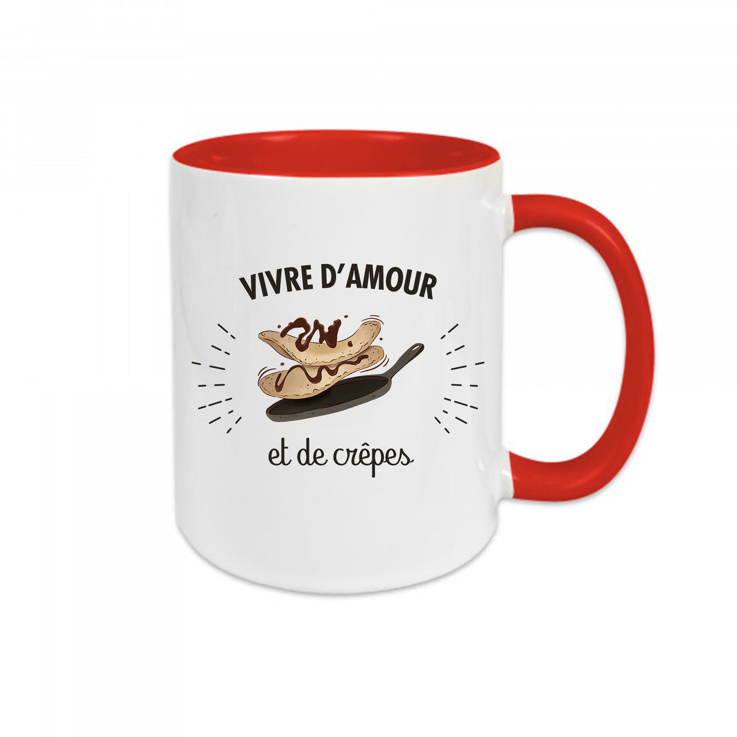 Mug céramique Vivre d'amour et de crêpes