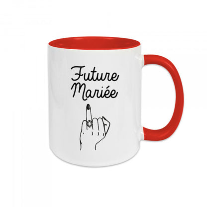 Mug céramique Future Mariée bague fiançailles Encre et Créations