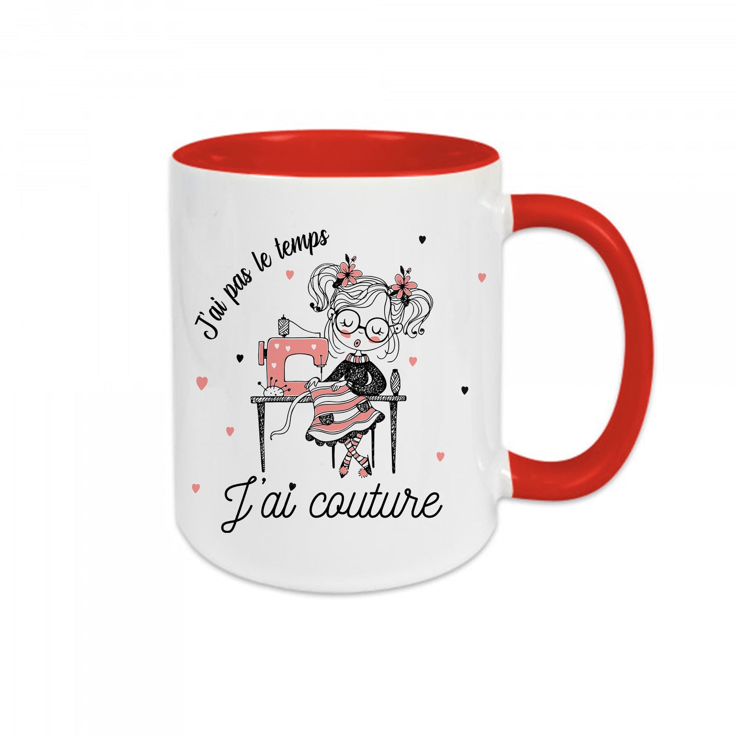 Mug céramique J'ai pas le temps j'ai couture Encre et Créations