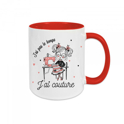 Mug céramique J'ai pas le temps j'ai couture Encre et Créations