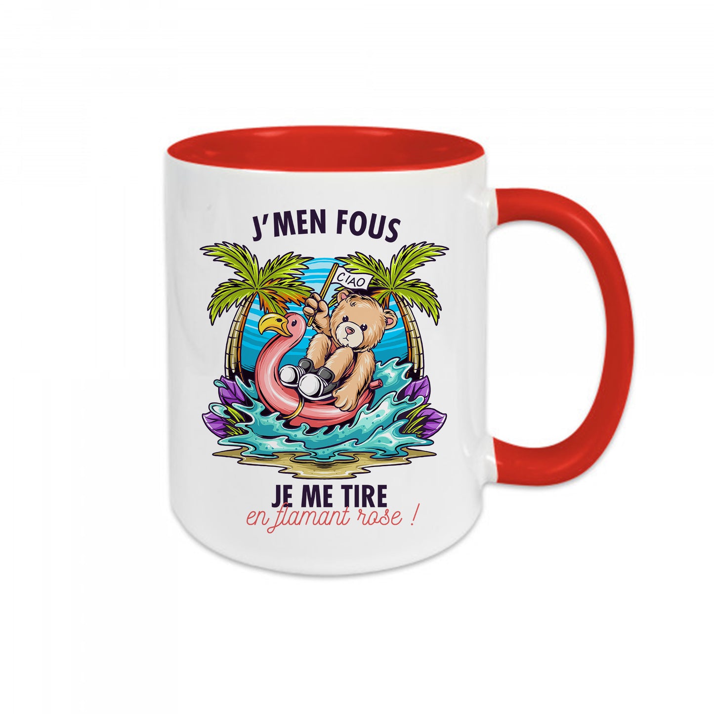 Mug céramique Je me tire en flamant rose