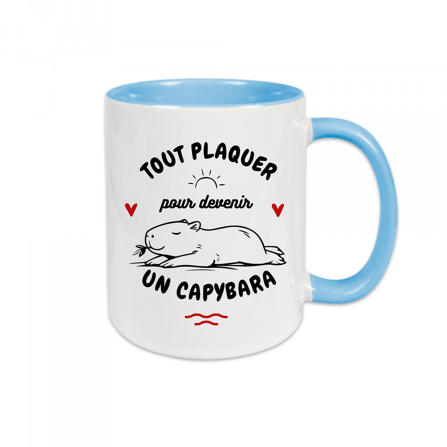 Mug céramique Tout plaquer pour devenir un capybara Encre et Créations