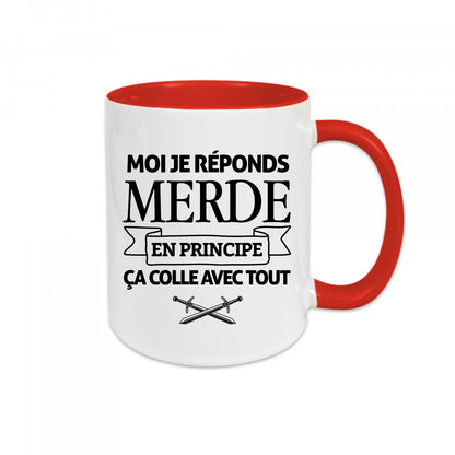 Mug céramique Moi je réponds merde