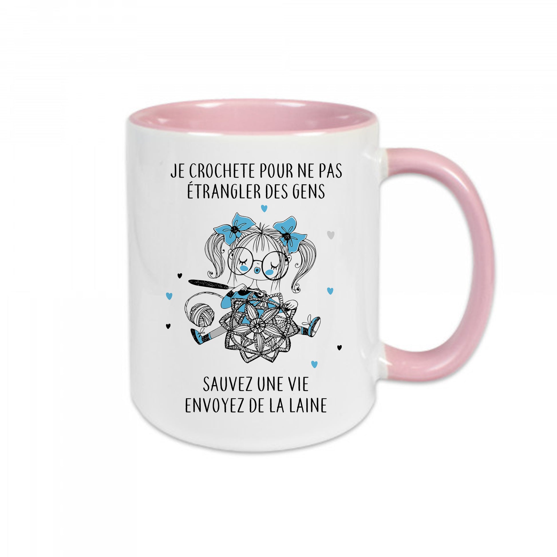 Mug céramique Je crochette pour ne pas étrangler des gens