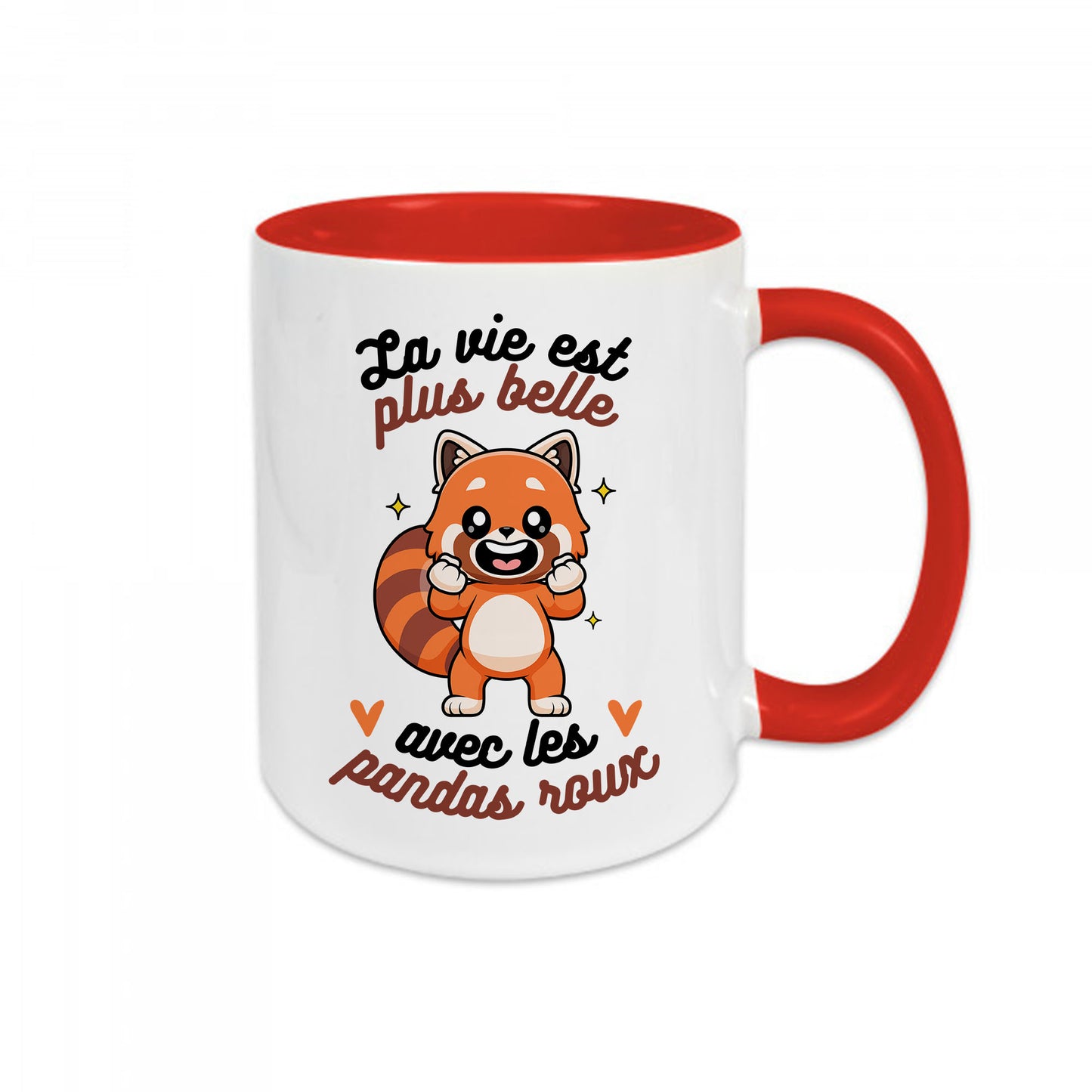 Mug céramique La vie est plus belle avec les pandas roux