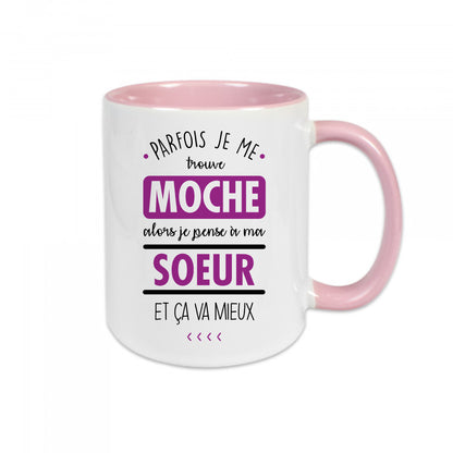 Mug céramique Je pense à ma sœur et ça va mieux