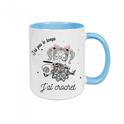 Mug céramique J'ai pas le temps j'ai crochet