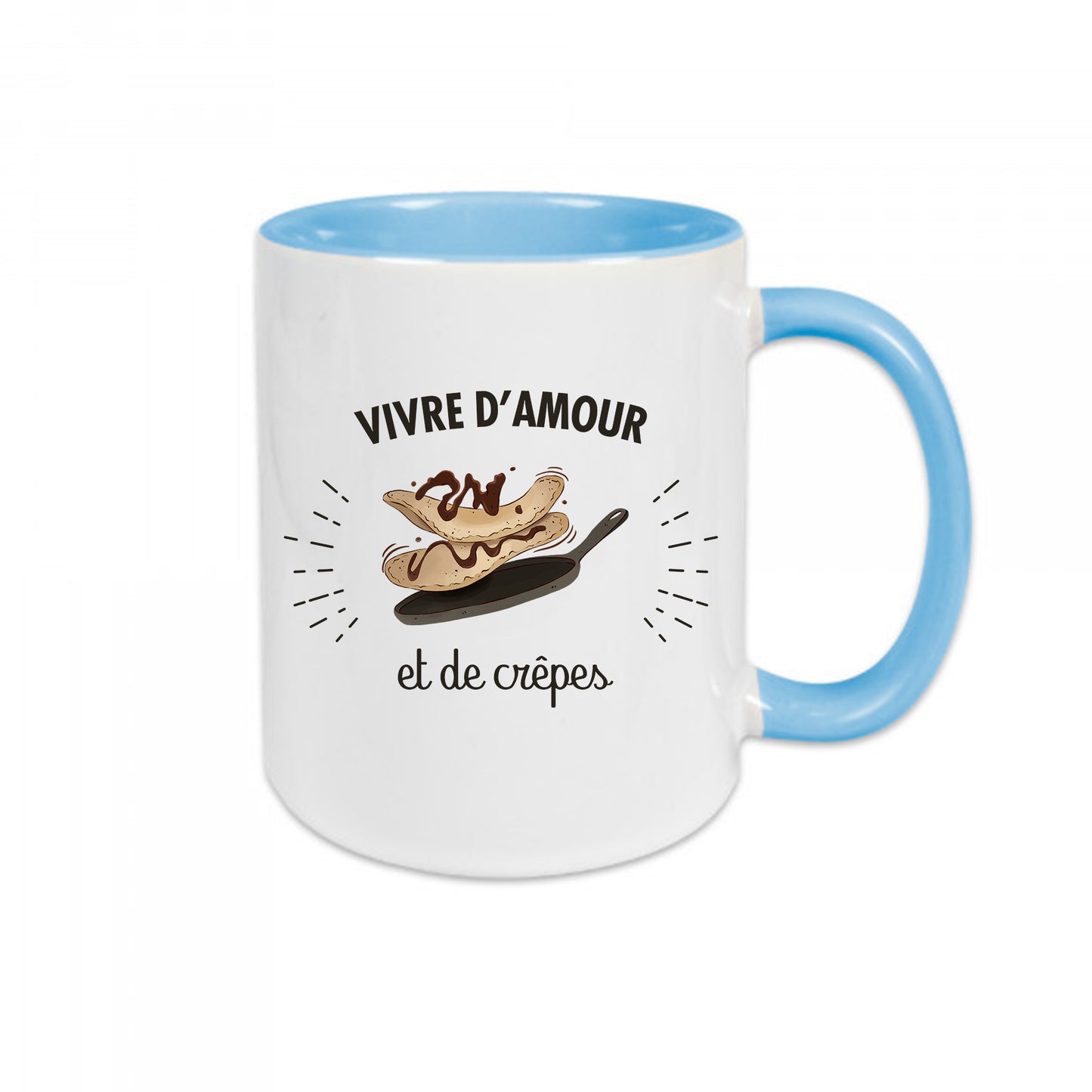 Mug céramique Vivre d'amour et de crêpes