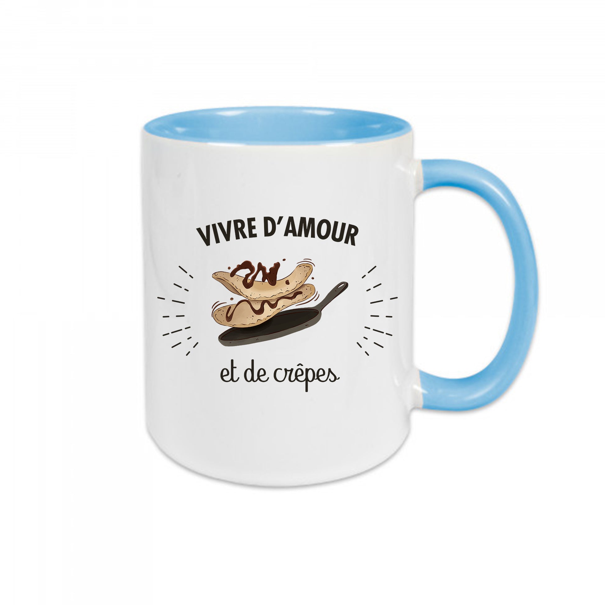 Mug céramique Vivre d'amour et de crêpes