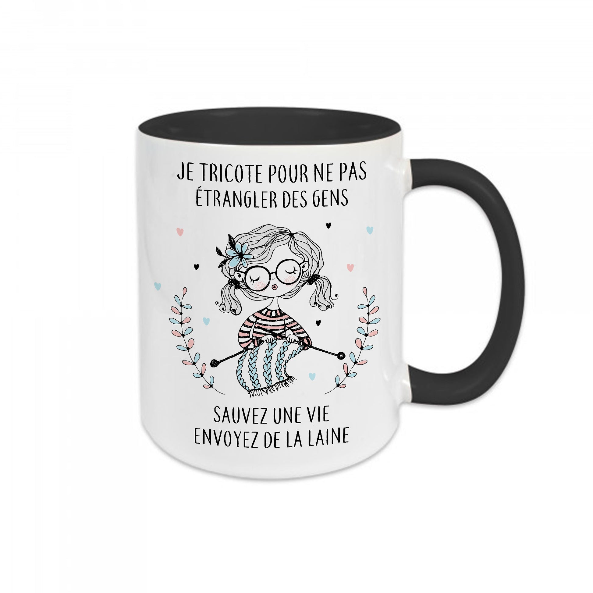 Mug céramique Je tricote pour ne pas étrangler des gens