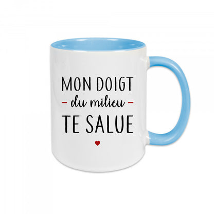 Mug céramique Mon doigt du milieu te salue