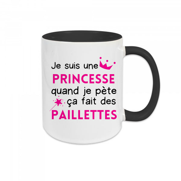 Mug céramique - Je suis une princesse quand je pète ça fait des paillettes Encre et Créations