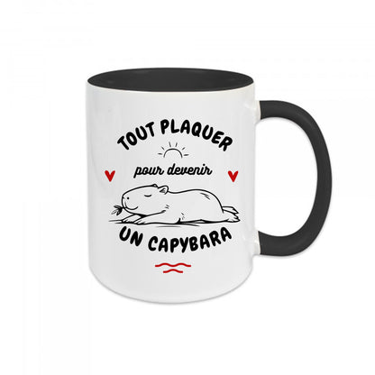Mug céramique Tout plaquer pour devenir un capybara Encre et Créations
