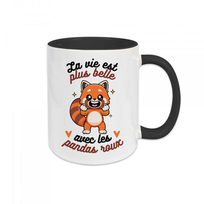 Mug céramique La vie est plus belle avec les pandas roux