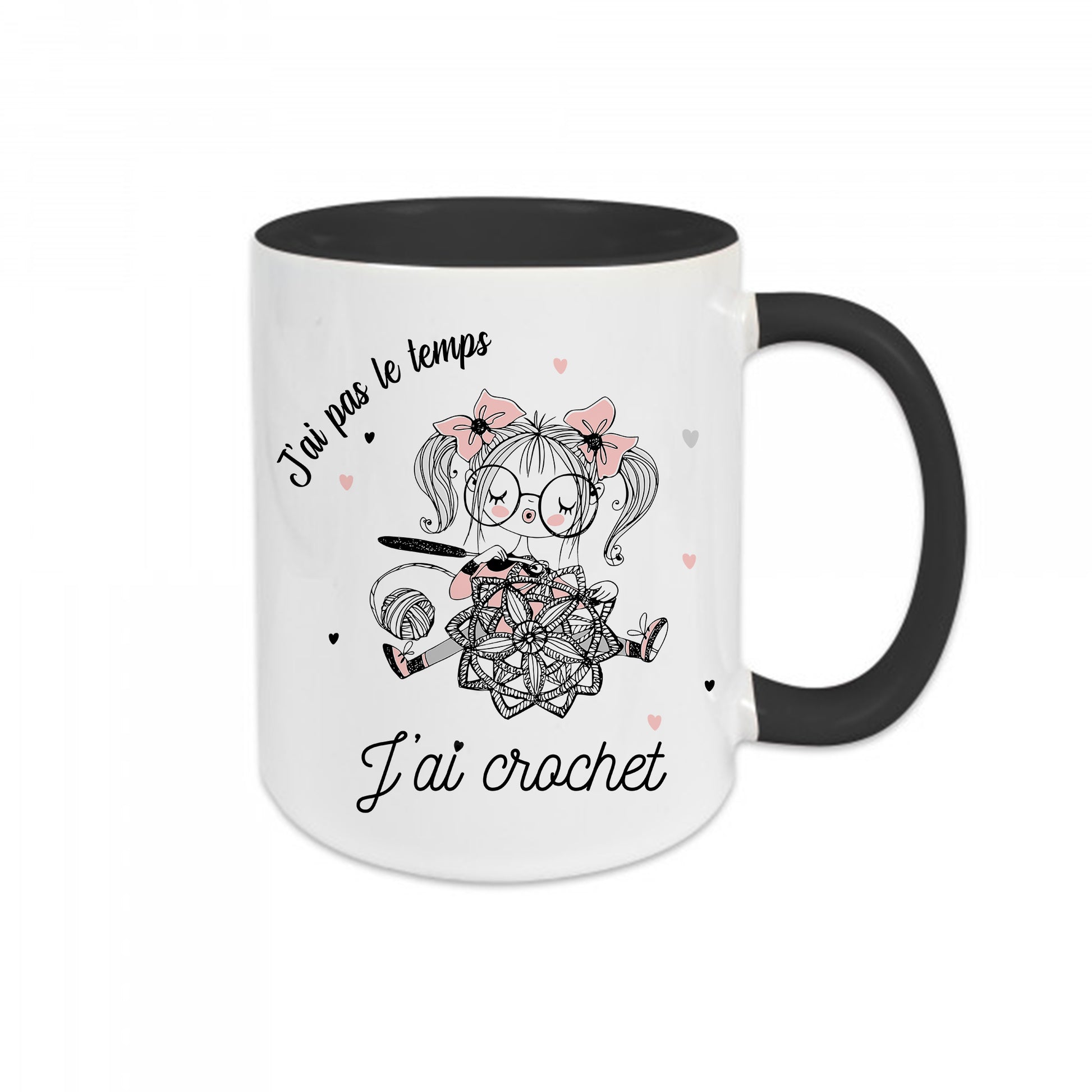 Mug céramique J'ai pas le temps j'ai crochet