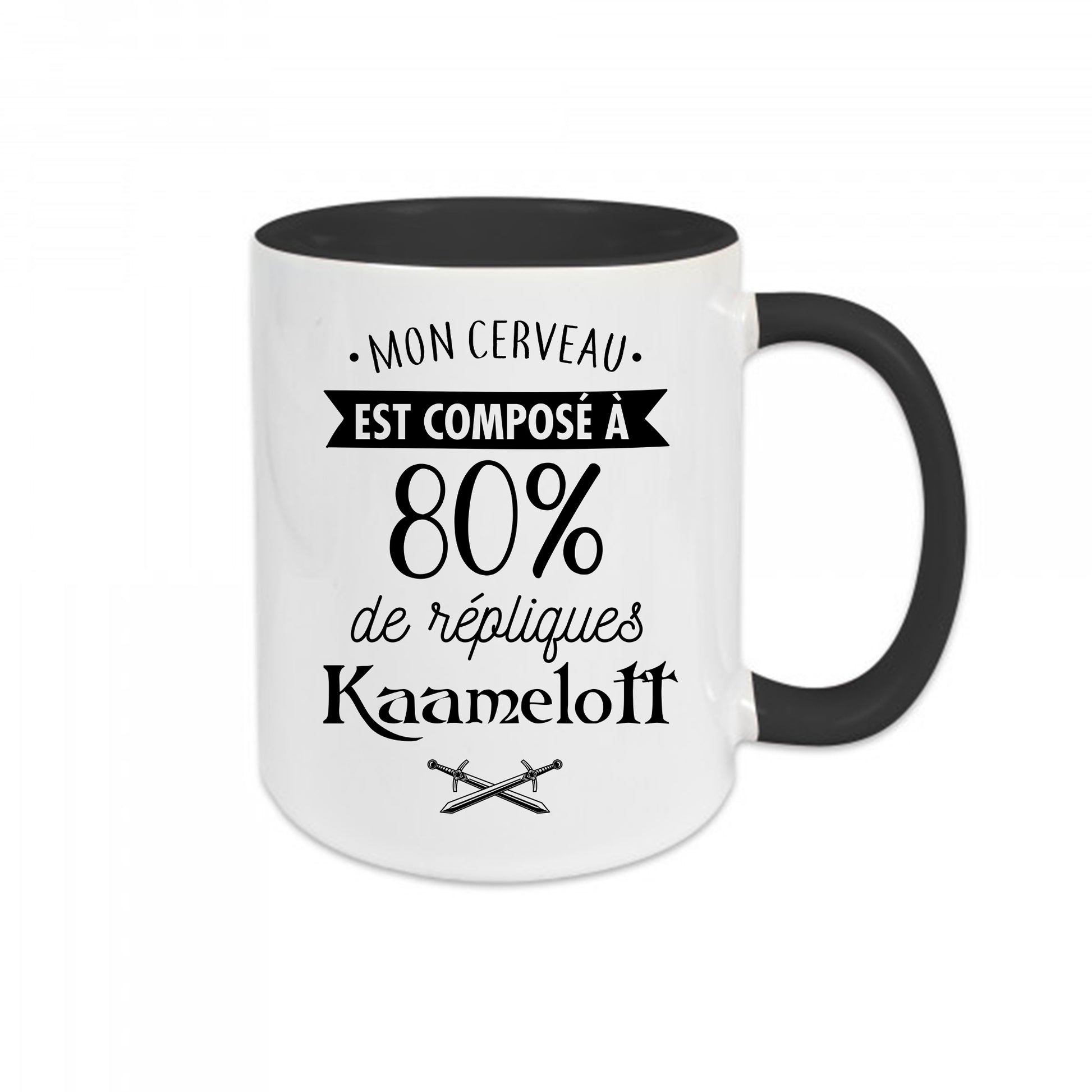 Mug céramique Mon cerveau est composé à 80% de répliques Kaamelott