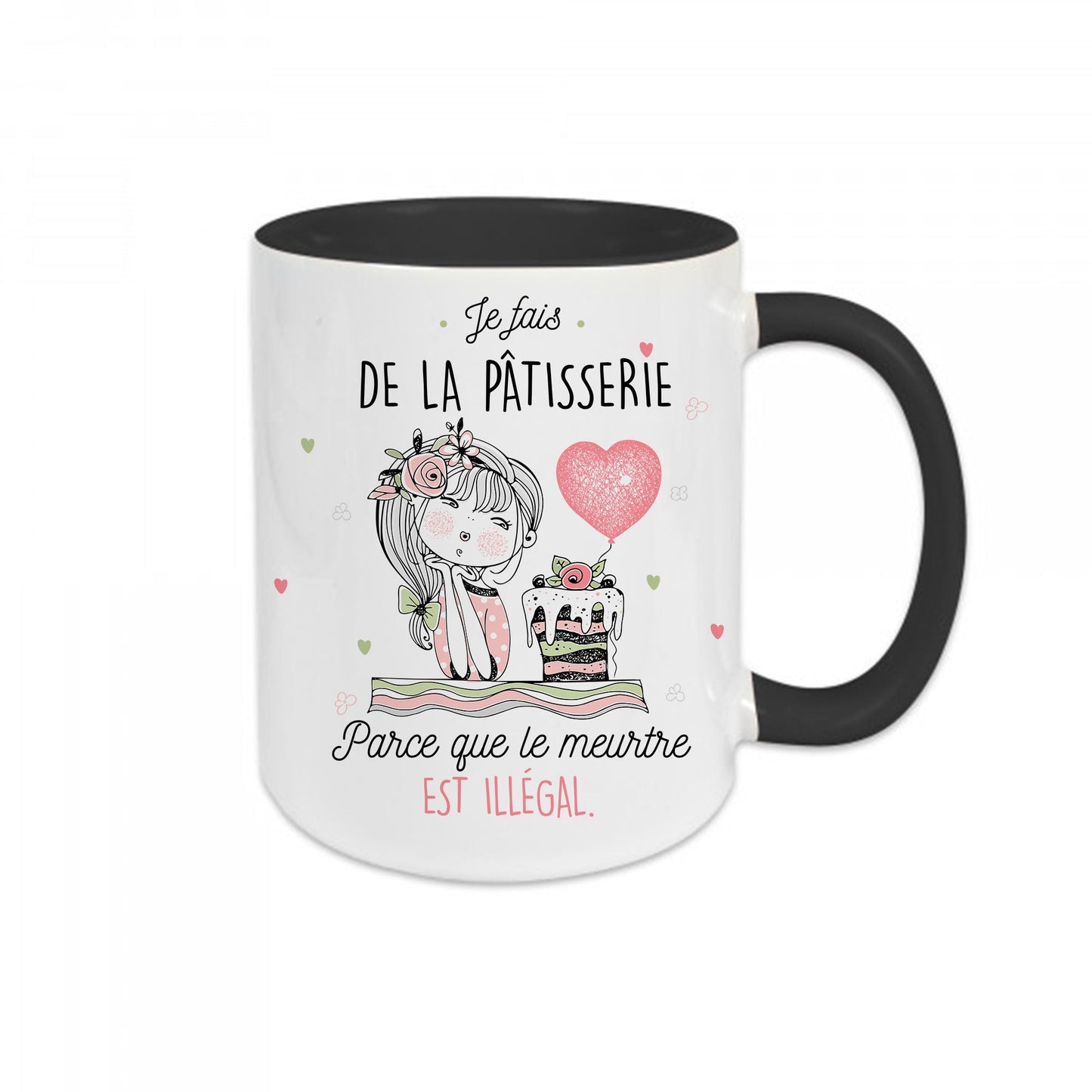 Mug céramique Je fais de la pâtisserie parce que le meurtre est illégal Encre et Créations