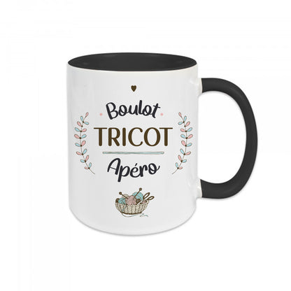 Mug céramique Boulot tricot apéro
