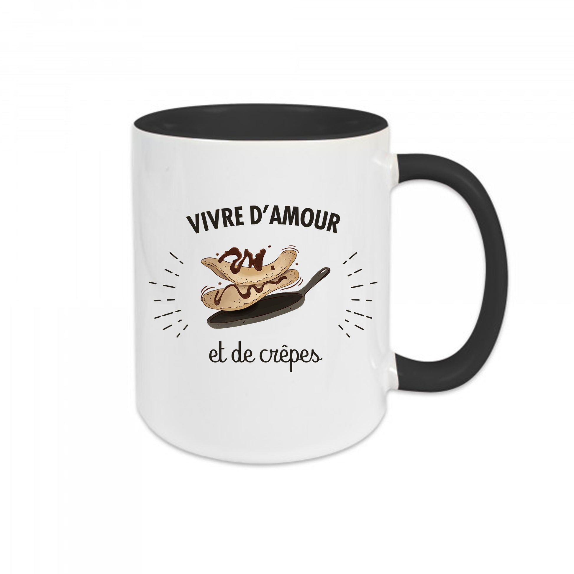 Mug céramique Vivre d'amour et de crêpes