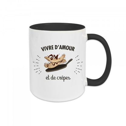 Mug céramique Vivre d'amour et de crêpes