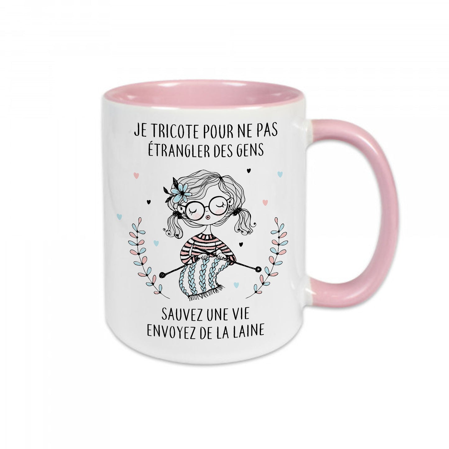 Mug céramique Je tricote pour ne pas étrangler des gens