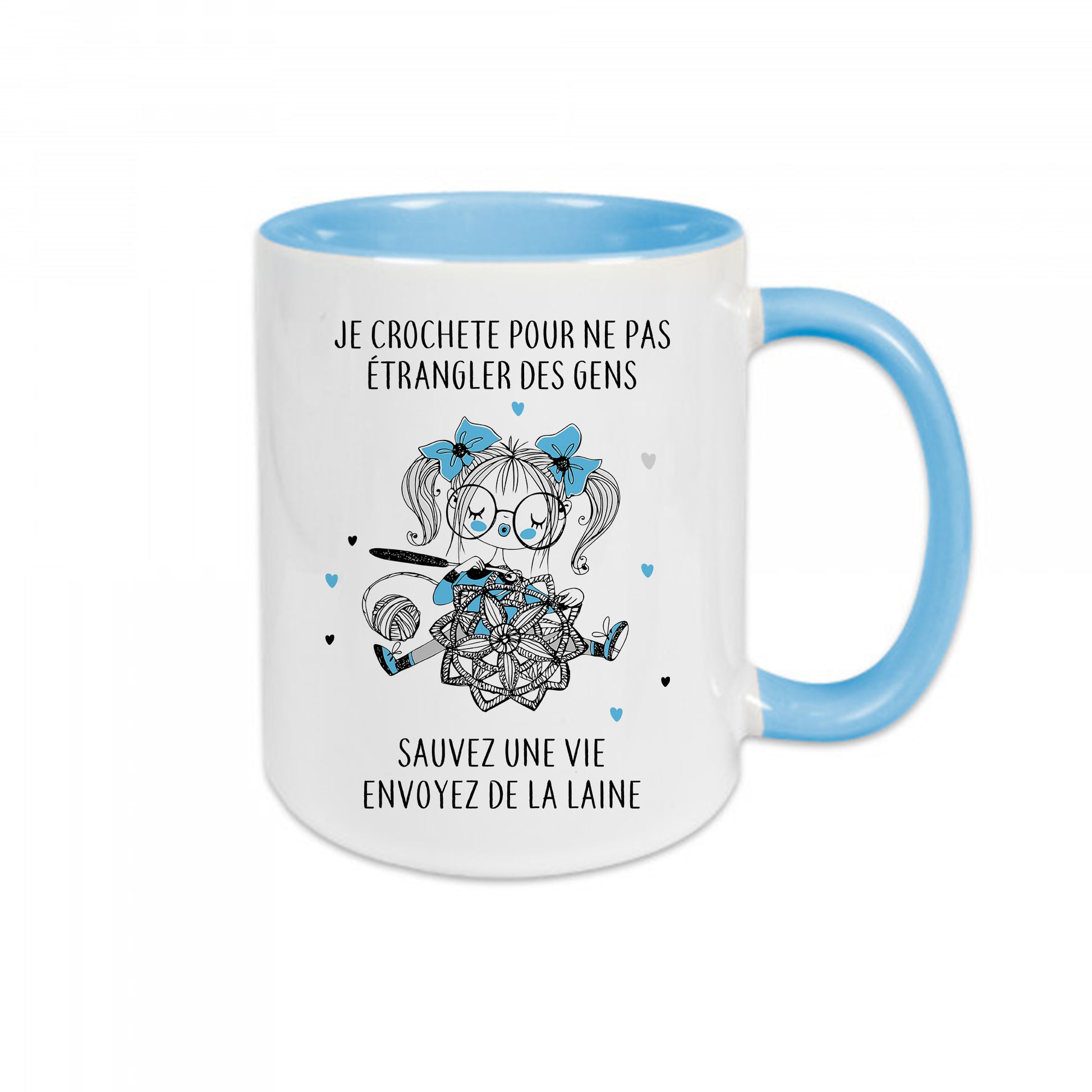 Mug céramique Je crochette pour ne pas étrangler des gens