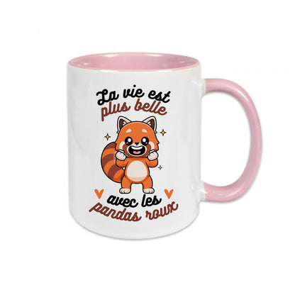 Mug céramique La vie est plus belle avec les pandas roux