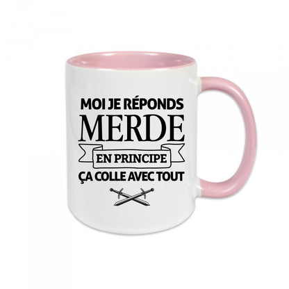 Mug céramique Moi je réponds merde